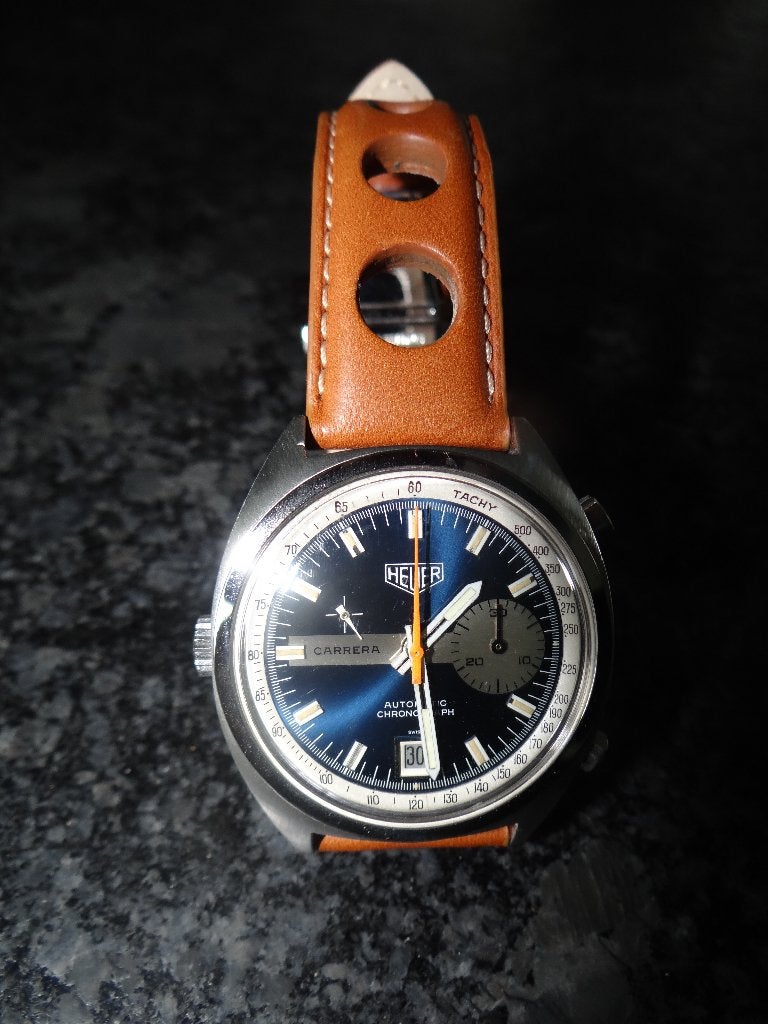 VINTAGE ! Chrono automatique HEUER Carrera 1553 N calibre 15, Bijoux, Sacs & Beauté, Montre-bracelet, Autres marques, Acier, Avec bracelet