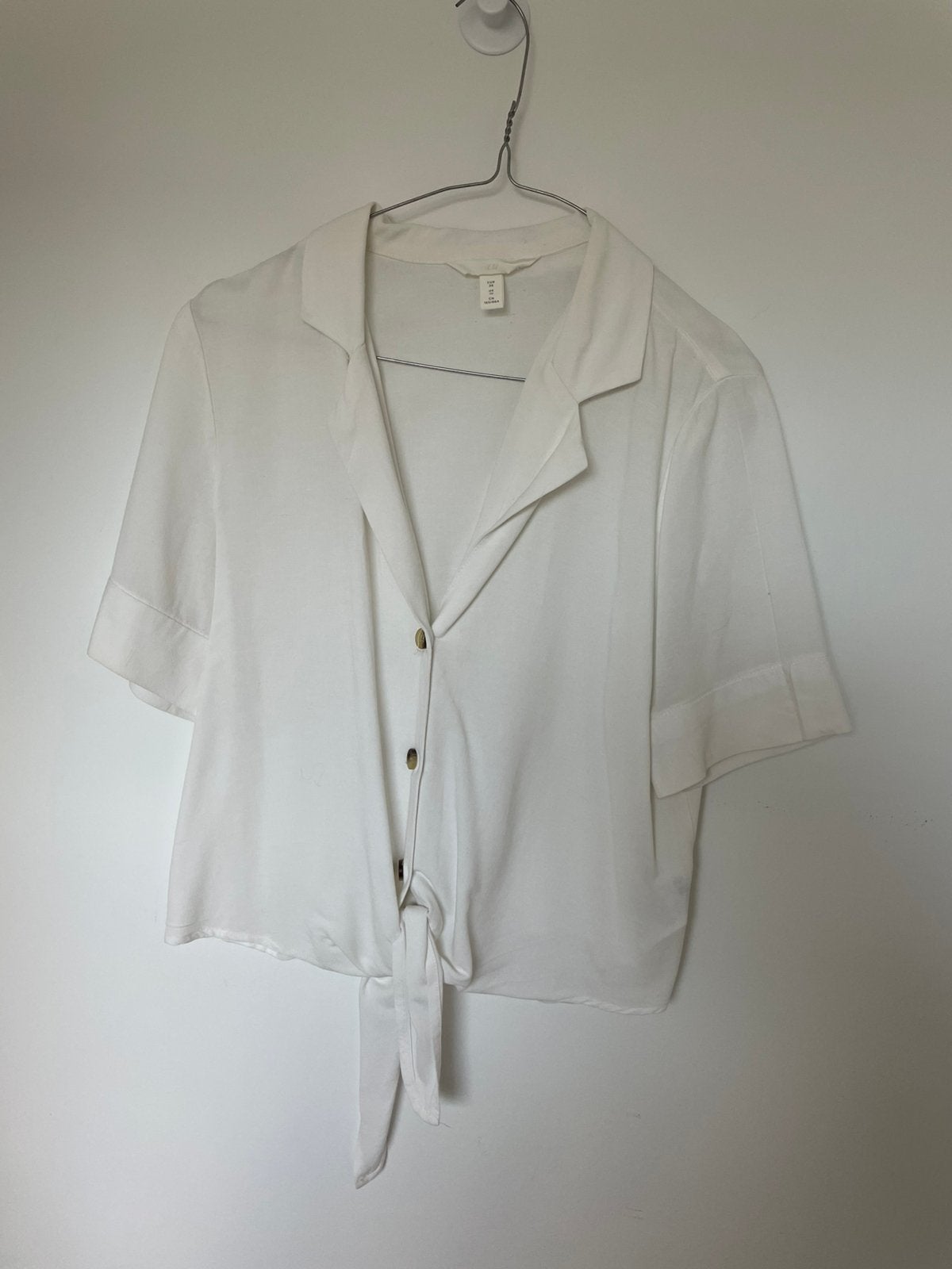H&M korte blouse M, Ophalen of Verzenden, Zo goed als nieuw, Maat 38/40 (M), Wit