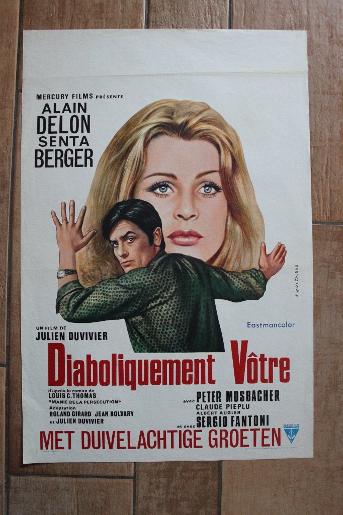 filmaffiche Alain Delon Diaboliquement votre 1967 filmposter, Enlèvement ou Envoi, Rectangulaire vertical, A1 jusqu'à A3, Comme neuf