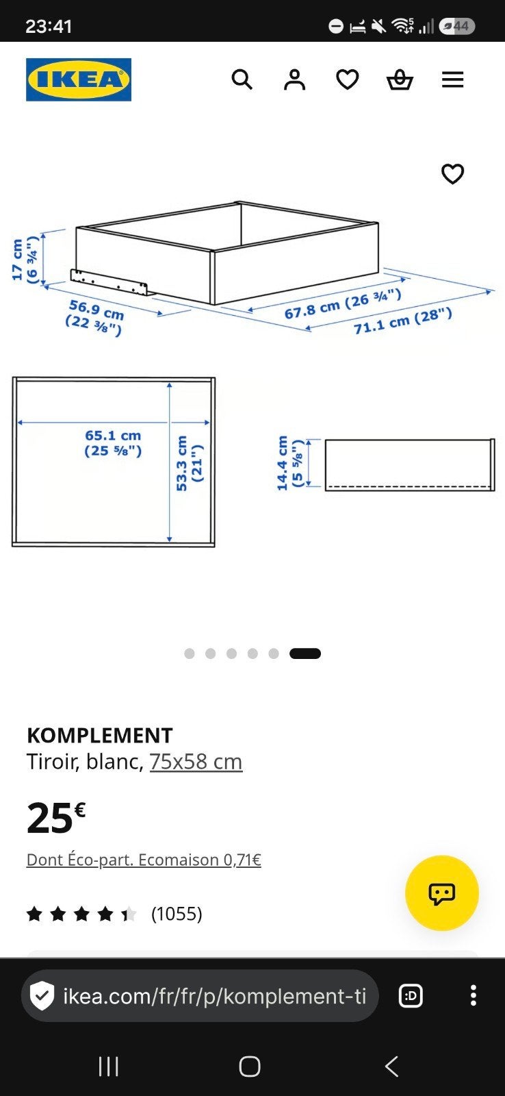 6 Tiroirs blanc + 4 plateaux coulissantes Îea, Enlèvement, IKEA, Blanc