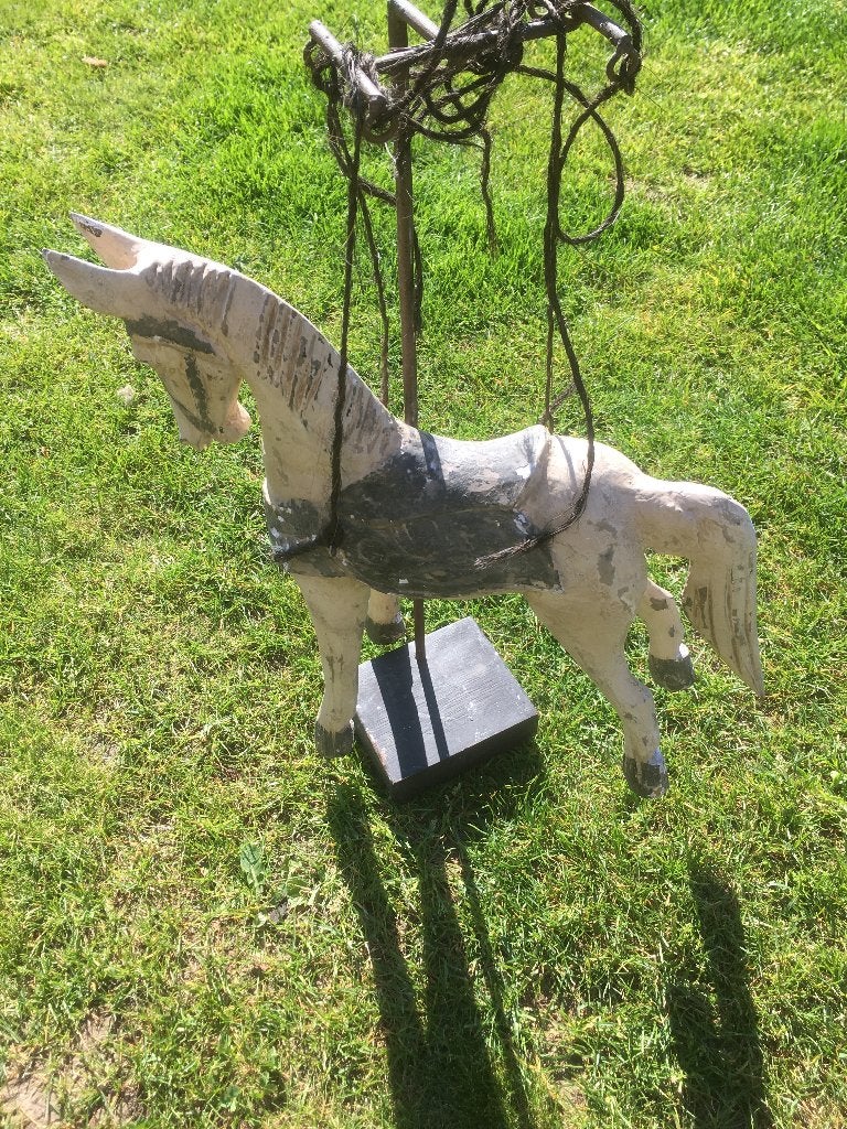 Cheval rural en bois sur un piédestal, Enlèvement ou Envoi, Comme neuf, Bois, Campagnard