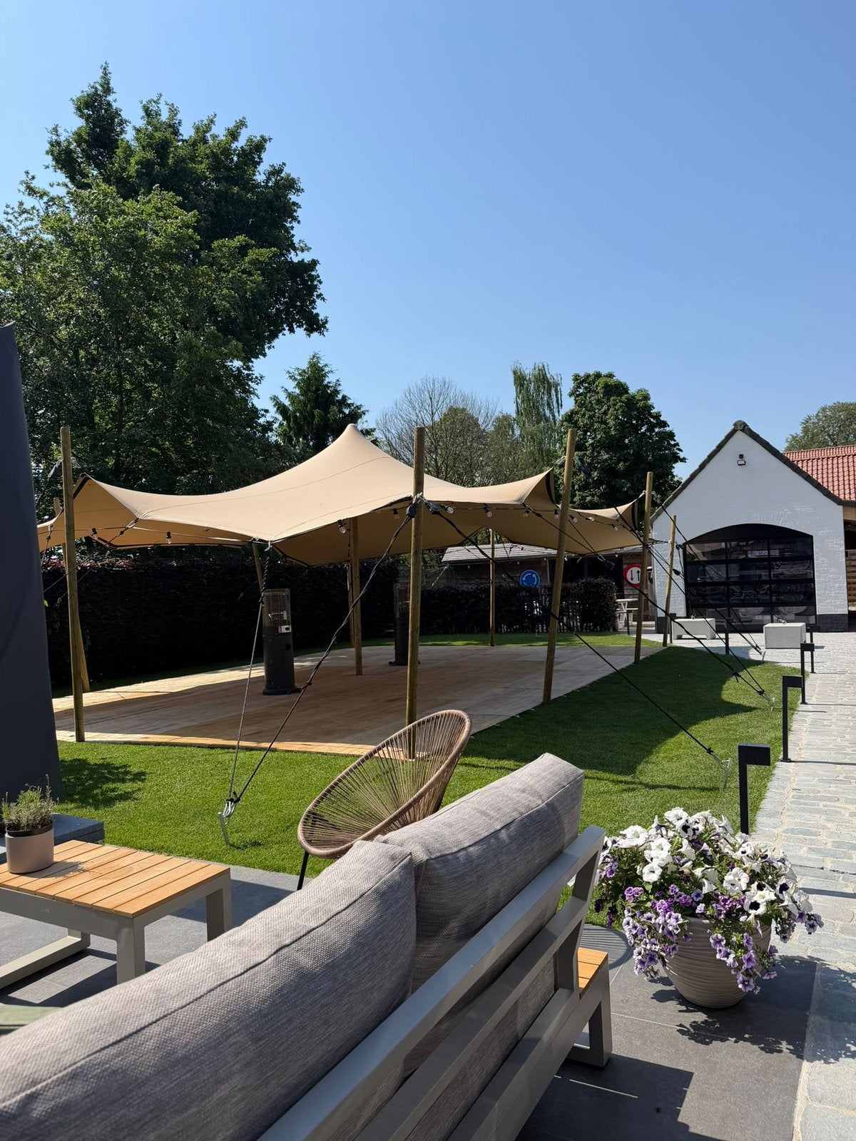Te huur! Stretchtent 6x10m inclusief verlichting, Enlèvement, Comme neuf