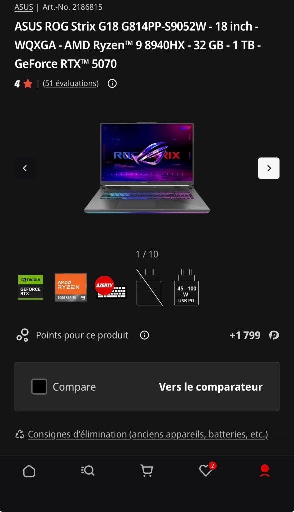 PC portable, Asus, Comme neuf, Enlèvement, 64 GB ou plus