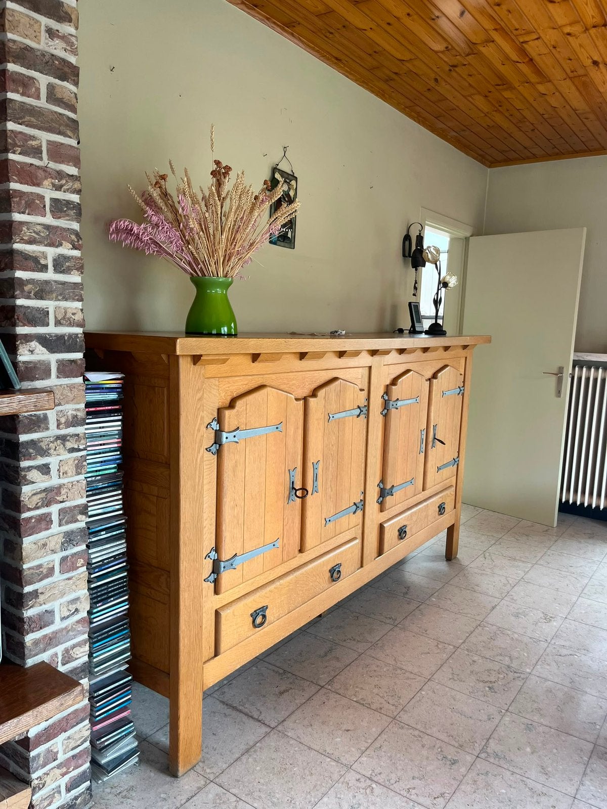 Eiken dressoir, Ophalen, Met plank(en), Gebruikt, Eikenhout