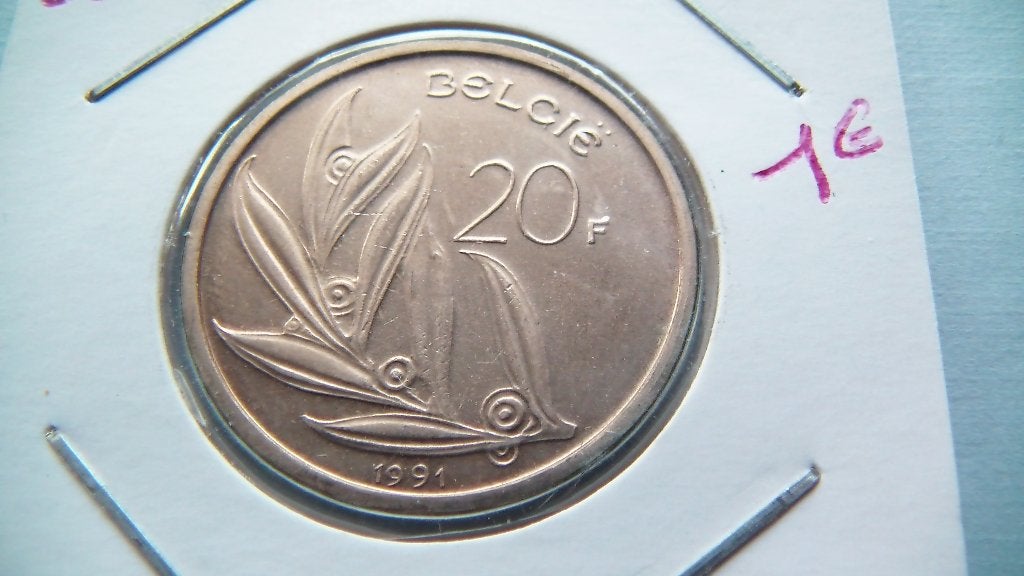 belgie 20 frank 1991 (60.000ex), Timbres & Monnaies, Enlèvement