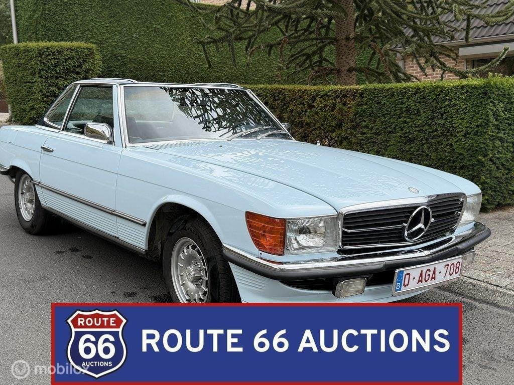 Mercedes-Benz 450 SL | 1974 | Route 66 Auctions, Zwart, Mercedes-Benz, Bedrijf, Handgeschakeld