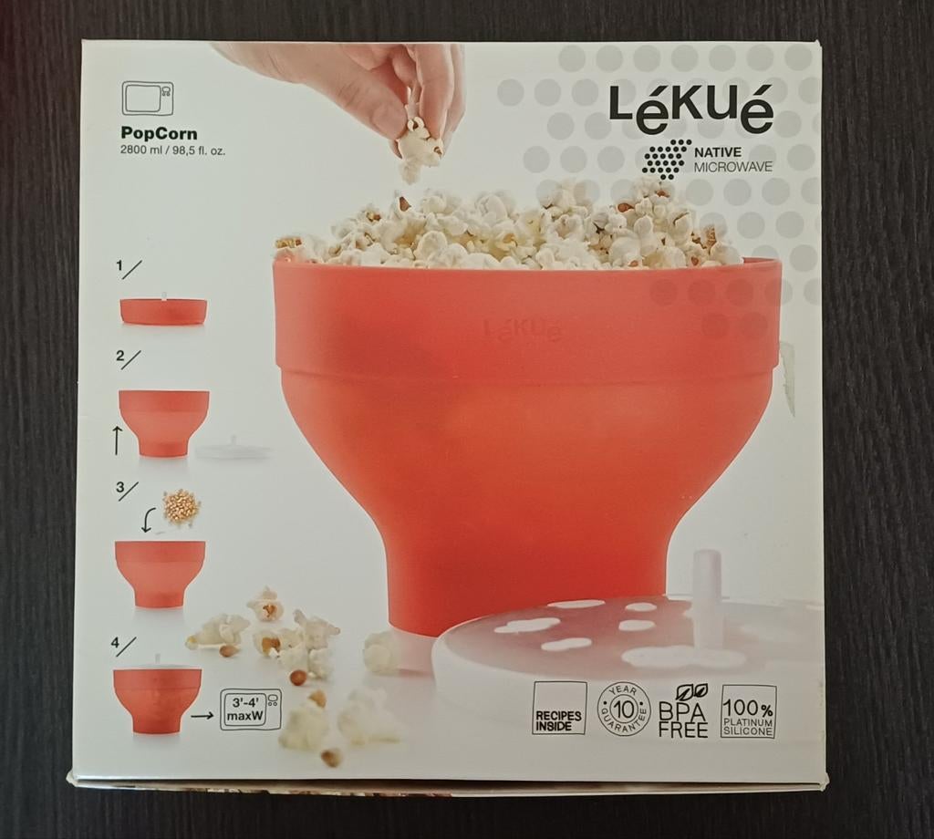 Lekue popcorn pot voor microgolf, Ophalen of Verzenden, Nieuw, Overige materialen