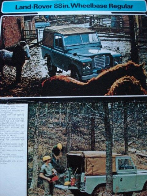 Land Rover 88" 1971/1972 2 sheets of Brochure Catalogue Pros, Envoi, Utilisé, Autres marques