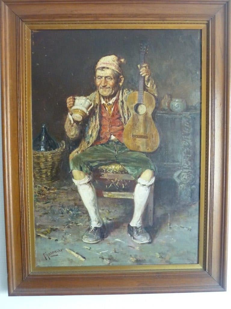 schilderij, Ophalen, Portret of Personen, Gesigneerd, Olieverf