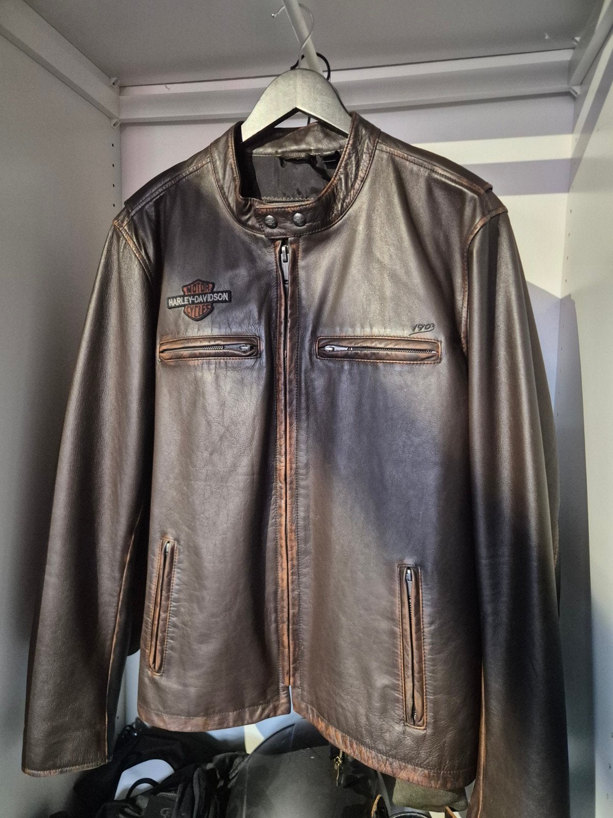 Harley Davidson Lederen Jas Maat Large, Heren, Jas | leer, Harley davidson, Ophalen