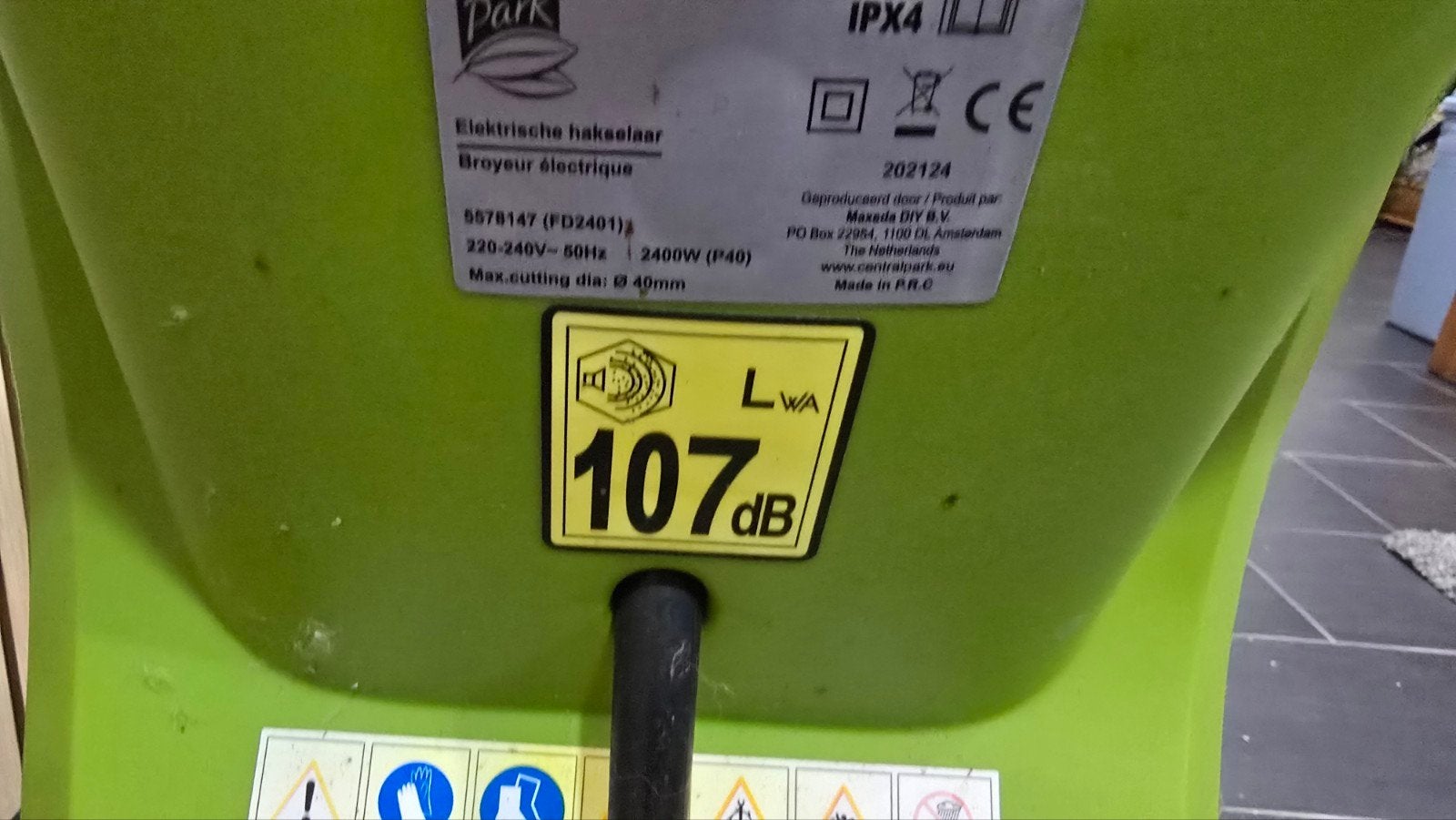broyeur électrique central park 2400w  max 40 mm en parfait, Électrique