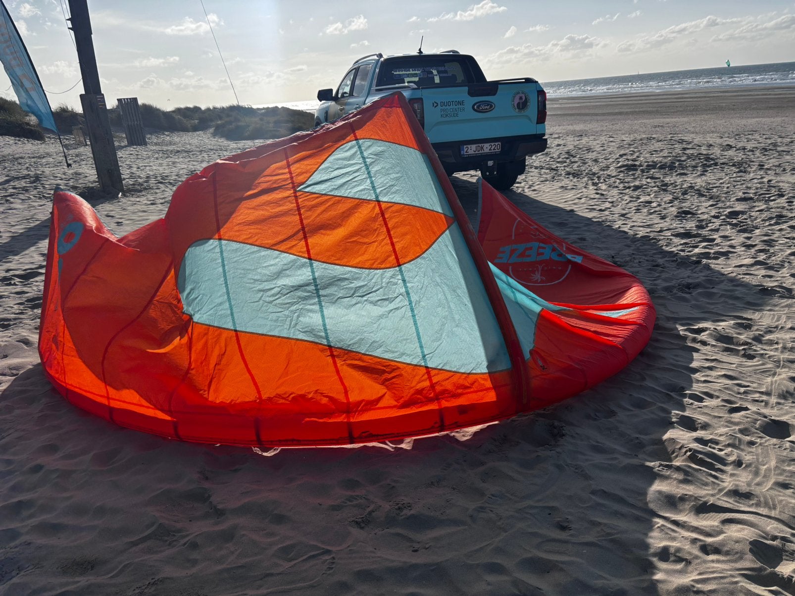 F one breeze 9meter  V3 met bar, Enlèvement, Utilisé, 9 m², Kite