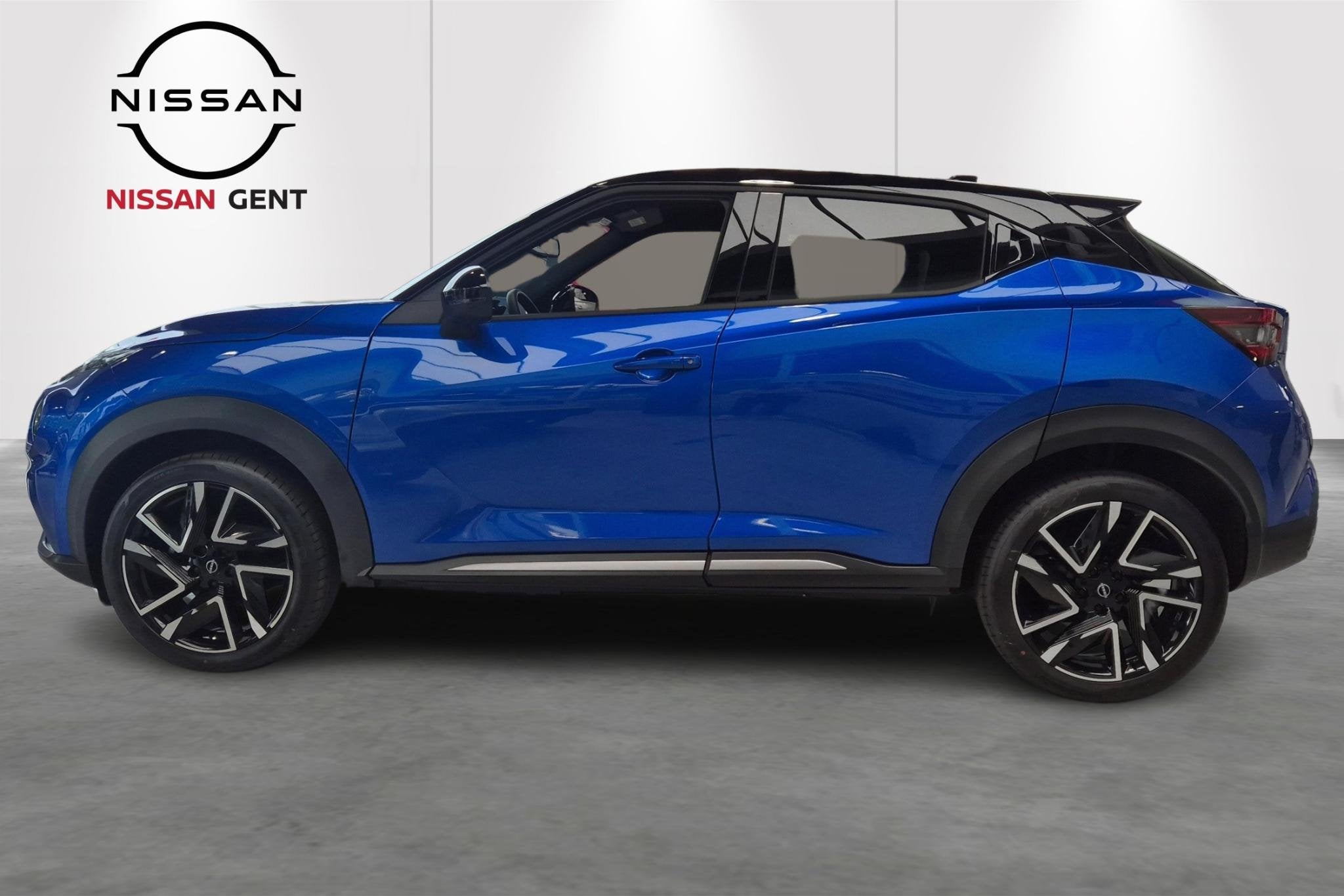 Nissan Juke 1.0 DIG-T 114 DCT N-Design Automaat/Parkeersenso, Auto's, Stof, Zwart, Blauw, 5 zetels