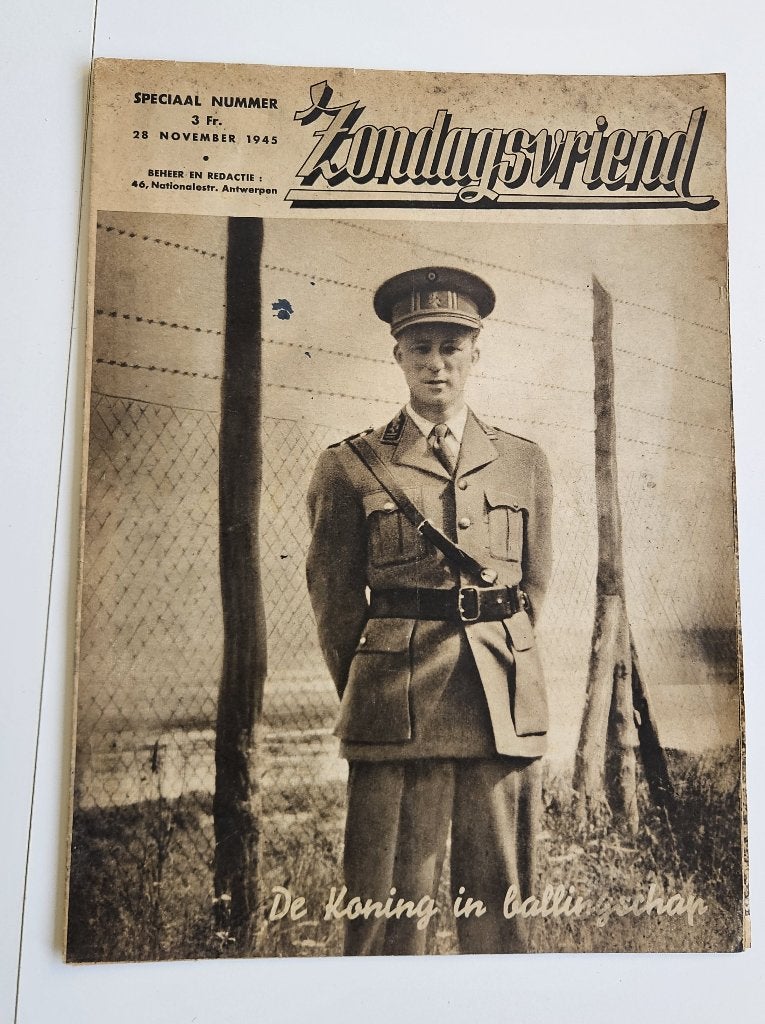 Koning Leopold III in Zondagsvriend 28/11/1945, Ophalen of Verzenden, 1940 tot 1960, Tijdschrift