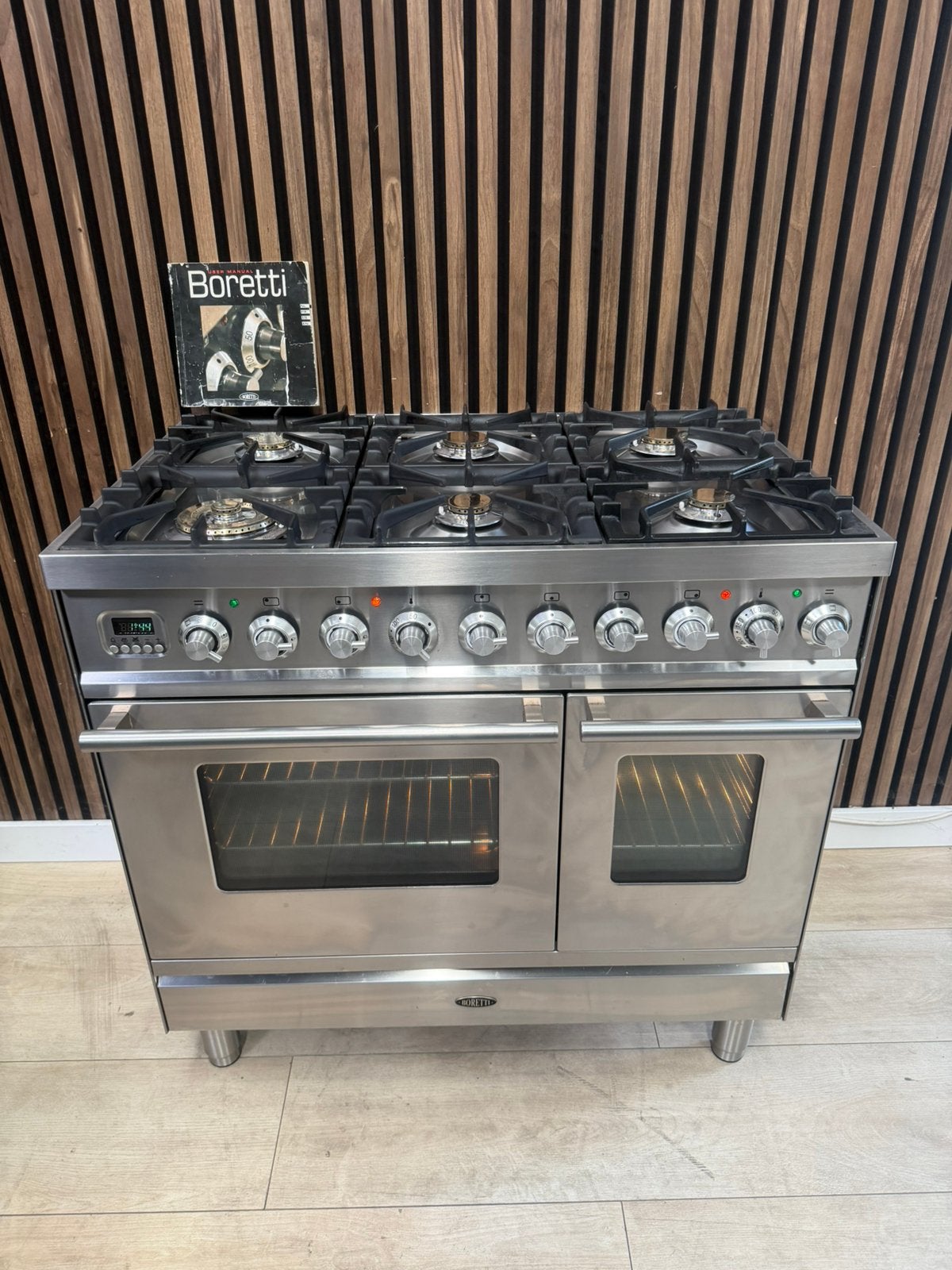 Luxe Rvs Boretti Fornuis 6-pits 90 cm (Gratis bezorgen), Elektronische apparatuur, Fornuizen, Zo goed als nieuw, Vrijstaand, Gas