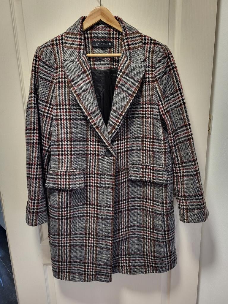 Zara Woman geruite jas / blazer – maat XL, Kleding | Dames, Jasjes, Kostuums en Pakken, Maat 46/48 (XL) of groter, Rood, Ophalen of Verzenden