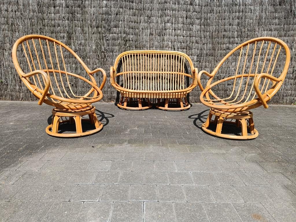 Vintage rotan loungeset, Ophalen