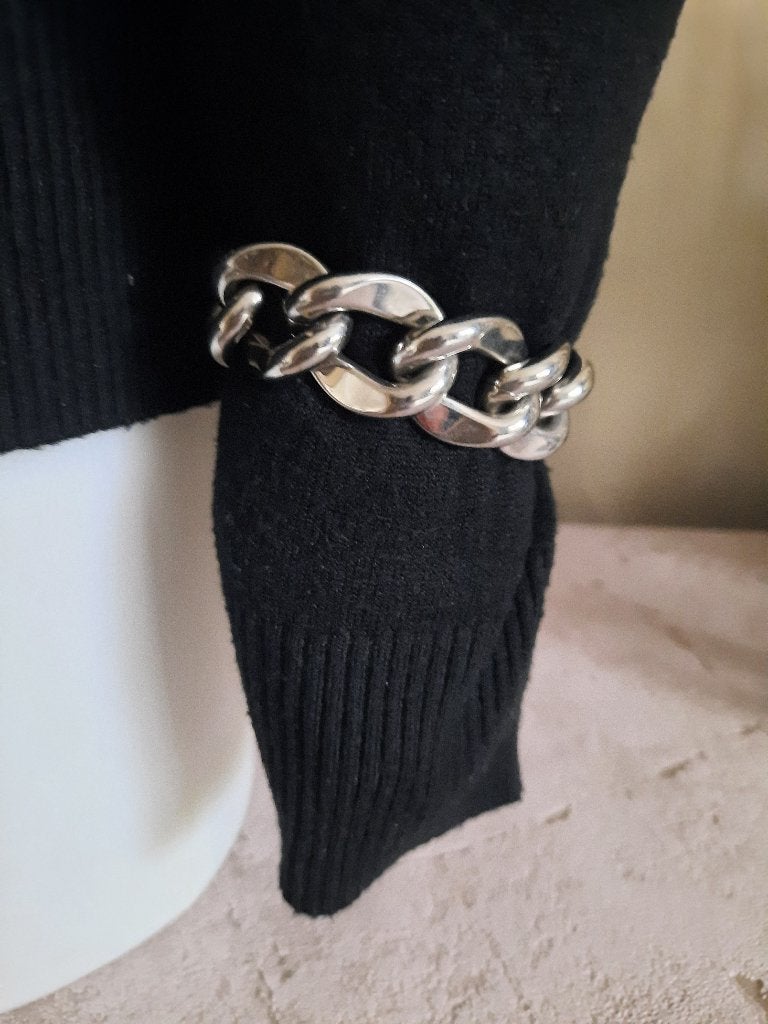 Massieve zilverkleurige armband, Bijoux, Sacs & Beauté, Bracelets, Enlèvement ou Envoi, Utilisé, Argent
