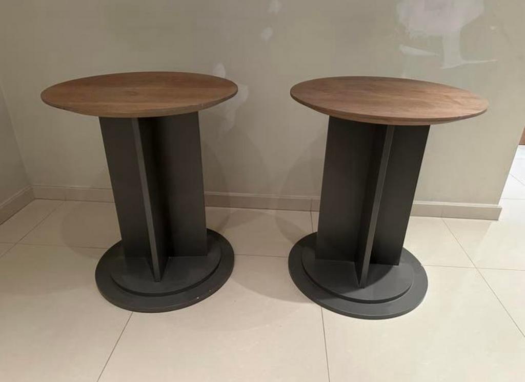 Lot de 2 tables d’appoint design – bois – style moderne, Enlèvement, Comme neuf, Bois