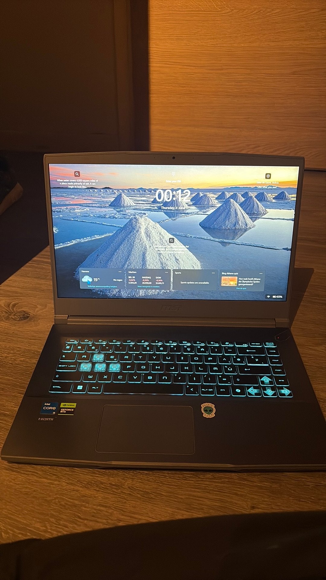 MSI Thin 15 B12UC-2014BE -, Computers en Software, Windows Laptops, Met videokaart, Ophalen of Verzenden, Zo goed als nieuw, I5-12450H