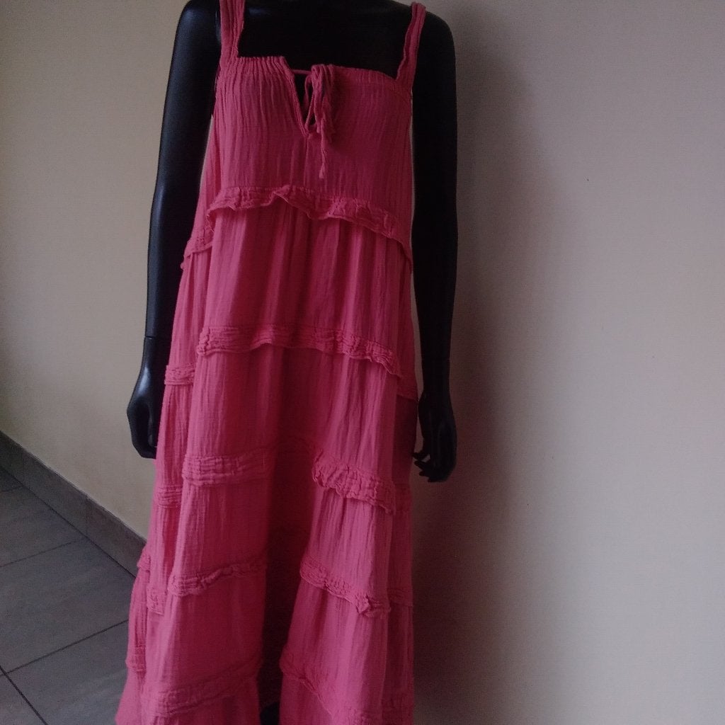 Mooi lange zomerjurk. Made in Italy, Lange zomerjurk, Verzenden, Gedragen, Roze