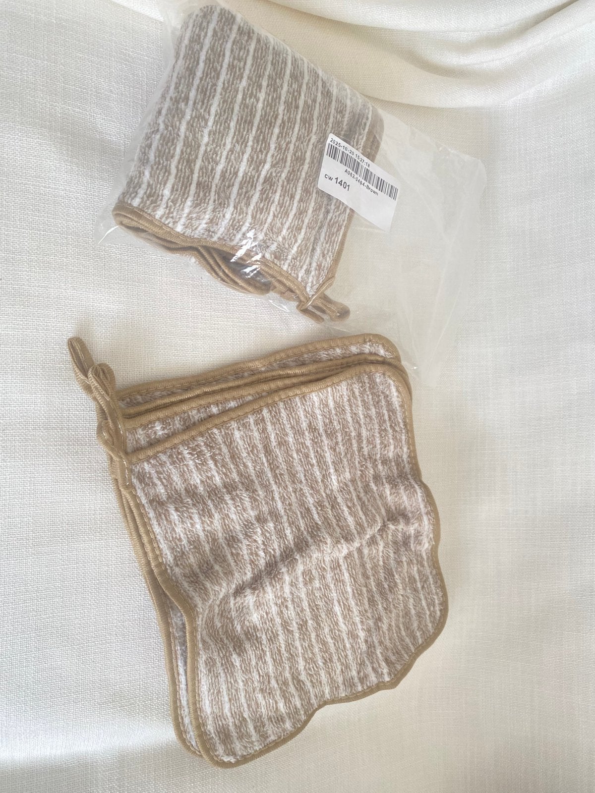 Set van 3 Microvezel Schoonmaakdoekjes - Bruin/Wit, Maison & Meubles, Produits de nettoyage, Enlèvement ou Envoi, Autres types