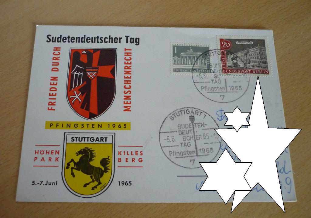 Eerstedagenvelop Deutsche Bundespost Sudetendeutscher Tag 65, Postzegels en Munten, Ophalen of Verzenden