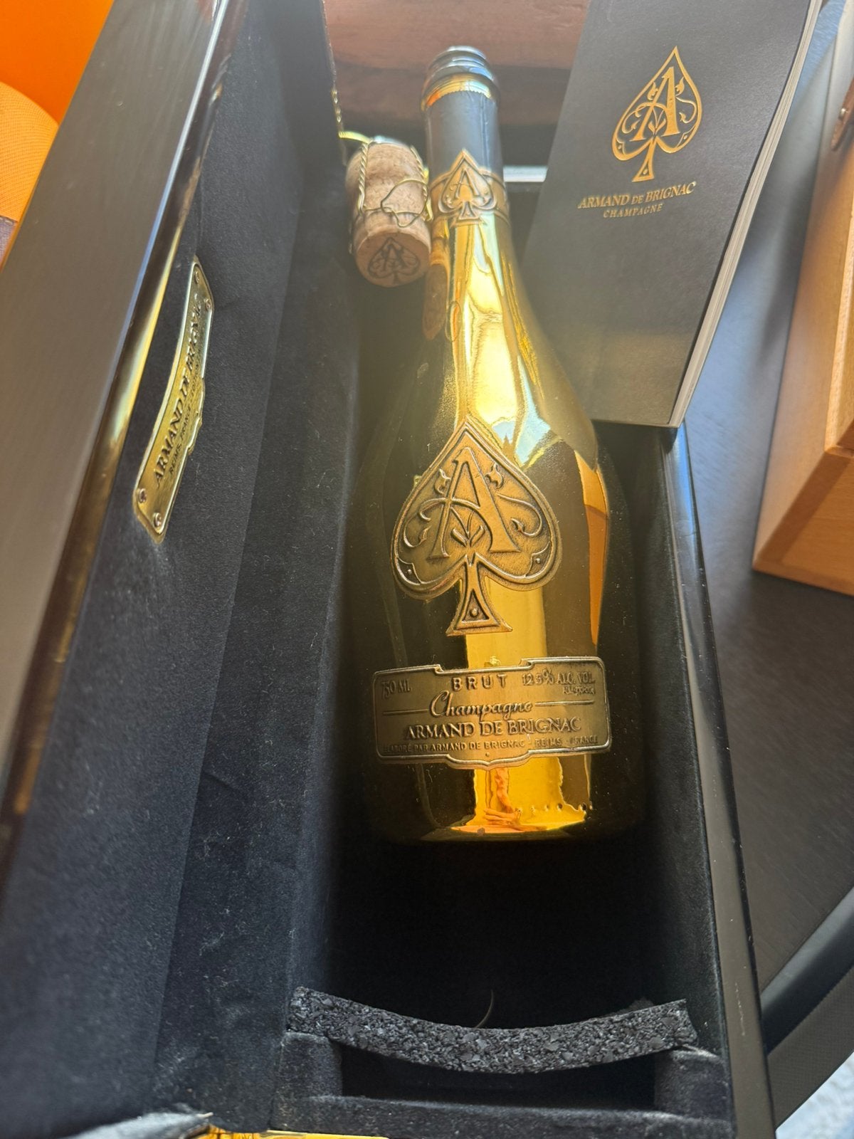 armand de brignac ace of spades fles+koffer+kurk+boekje, Verzenden, Zo goed als nieuw