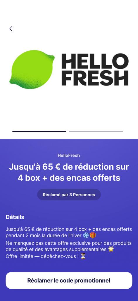 Bon/Promo HELLOFRESH, Tickets & Billets, Une personne, Bon de réduction, Autres types
