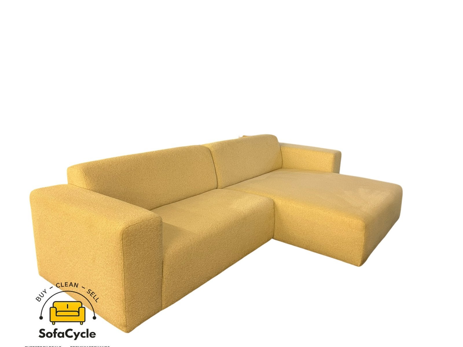 Siège d'angle beige bouclé, surface extra large — surstock, Neuf, Enlèvement ou Envoi, Beige, SofaCycle