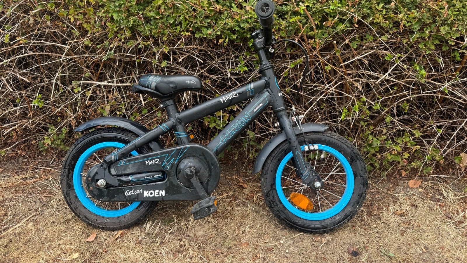 Everton Miniz kinderfiets jongen, Fietsen en Brommers, Ophalen, Gebruikt, Terugtraprem, 14 inch of minder