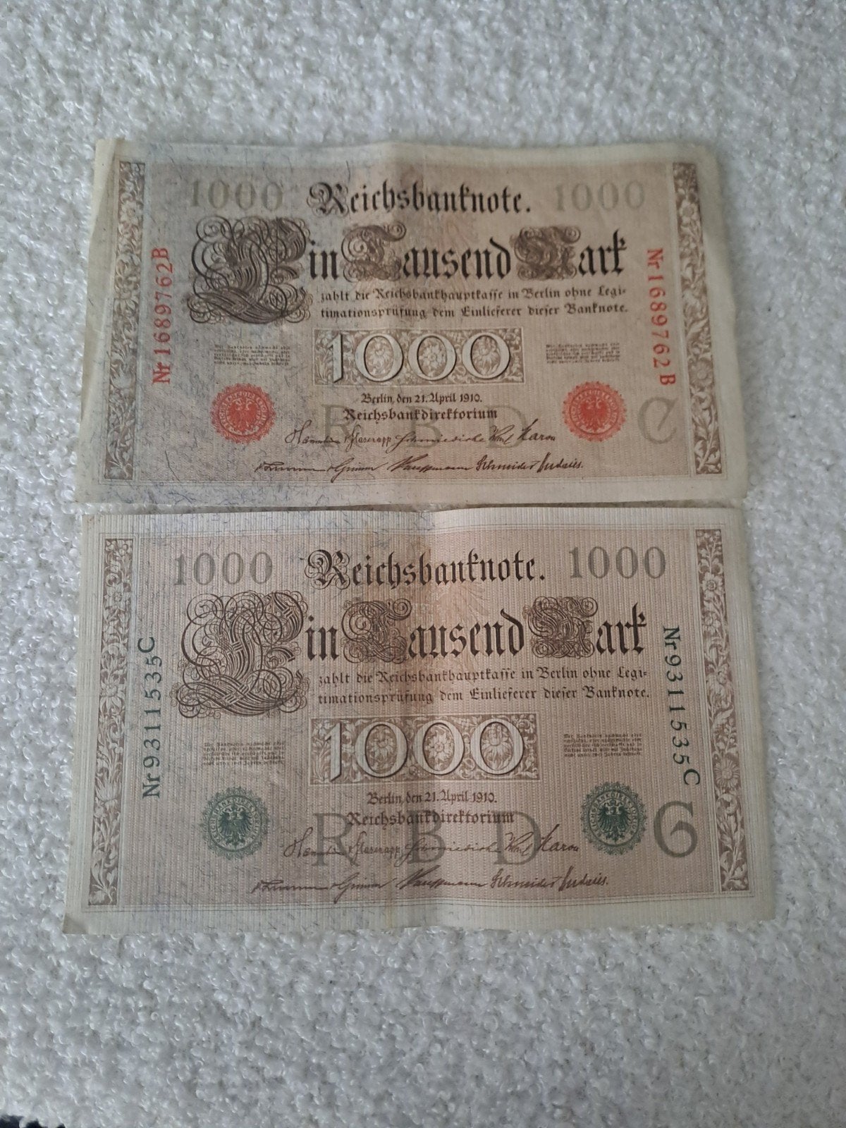 Oude biljetten 1910, Postzegels en Munten, Bankbiljetten | Europa | Niet-Eurobiljetten, Ophalen