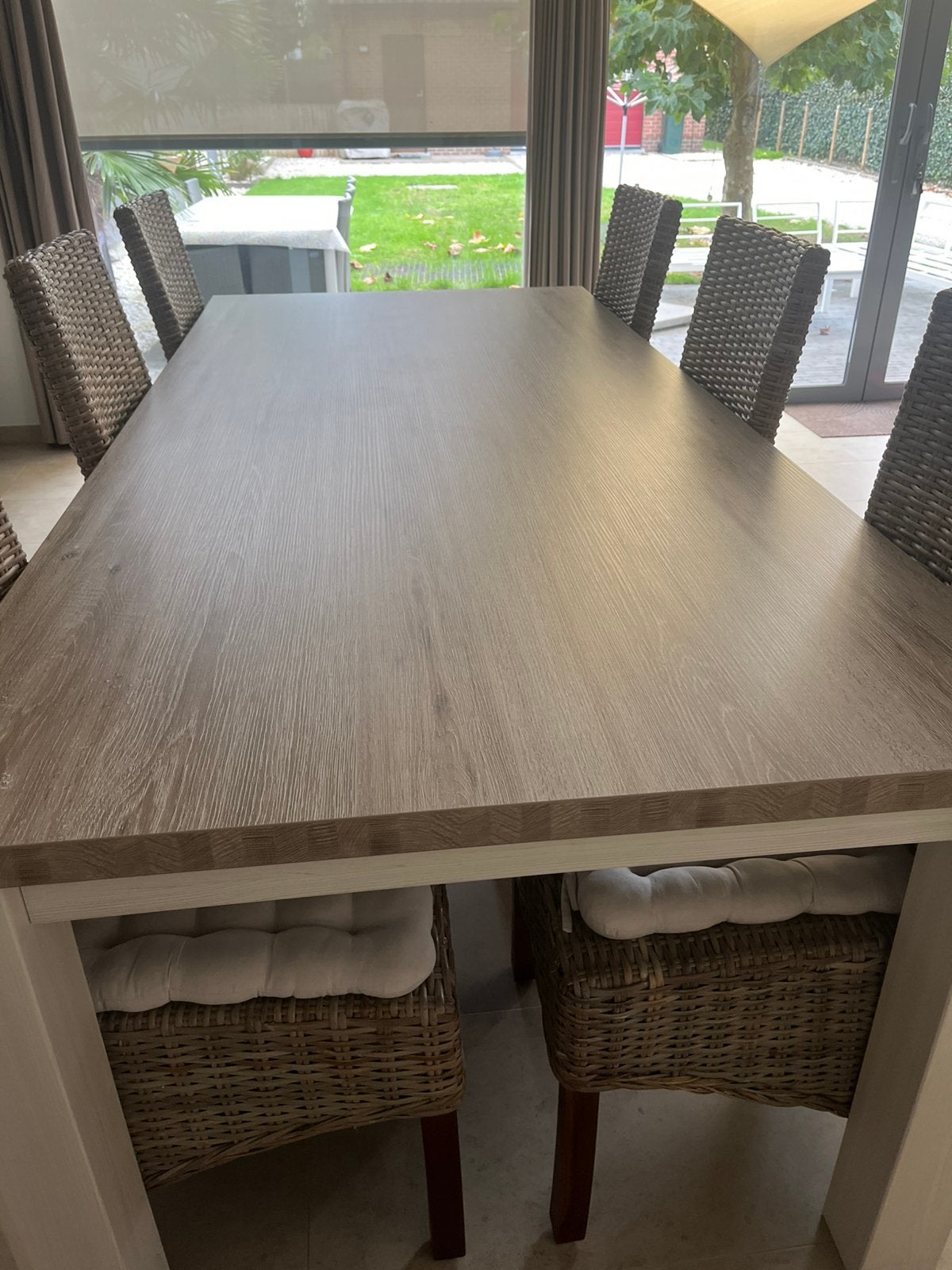 Tafel met 6 stoelen, Ophalen, Overige materialen, Gebruikt, 100 tot 150 cm