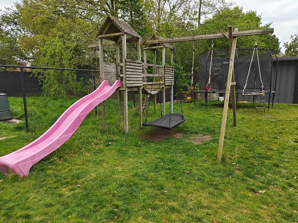 Speeltoestel tuin (inclusief glijbaan en klimnet)), Kinderen en Baby's, Speelgoed | Buiten | Speeltoestellen, Ophalen, Gebruikt