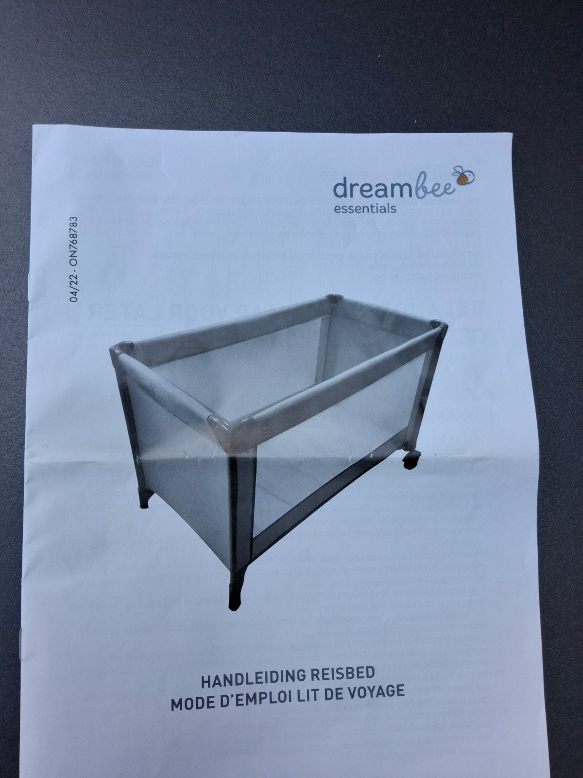 Lit de voyage Dreambee Essentials (NOUVEAU) + matelas supplé, Enlèvement