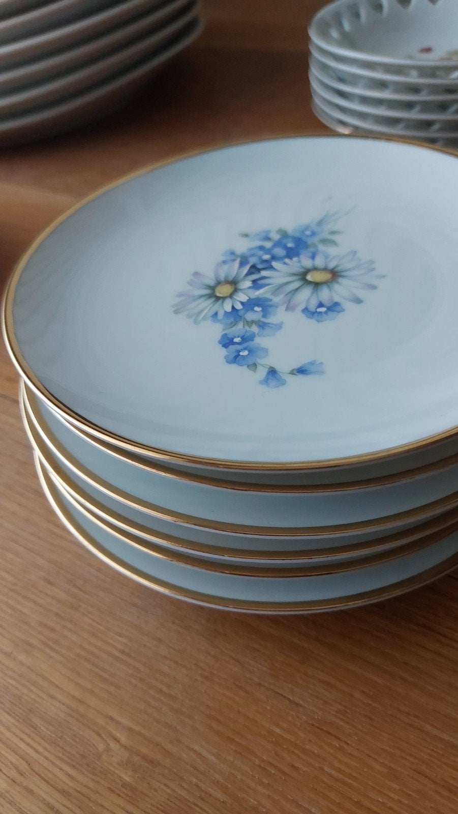 6 blauwe bloemen bordjes, Enlèvement