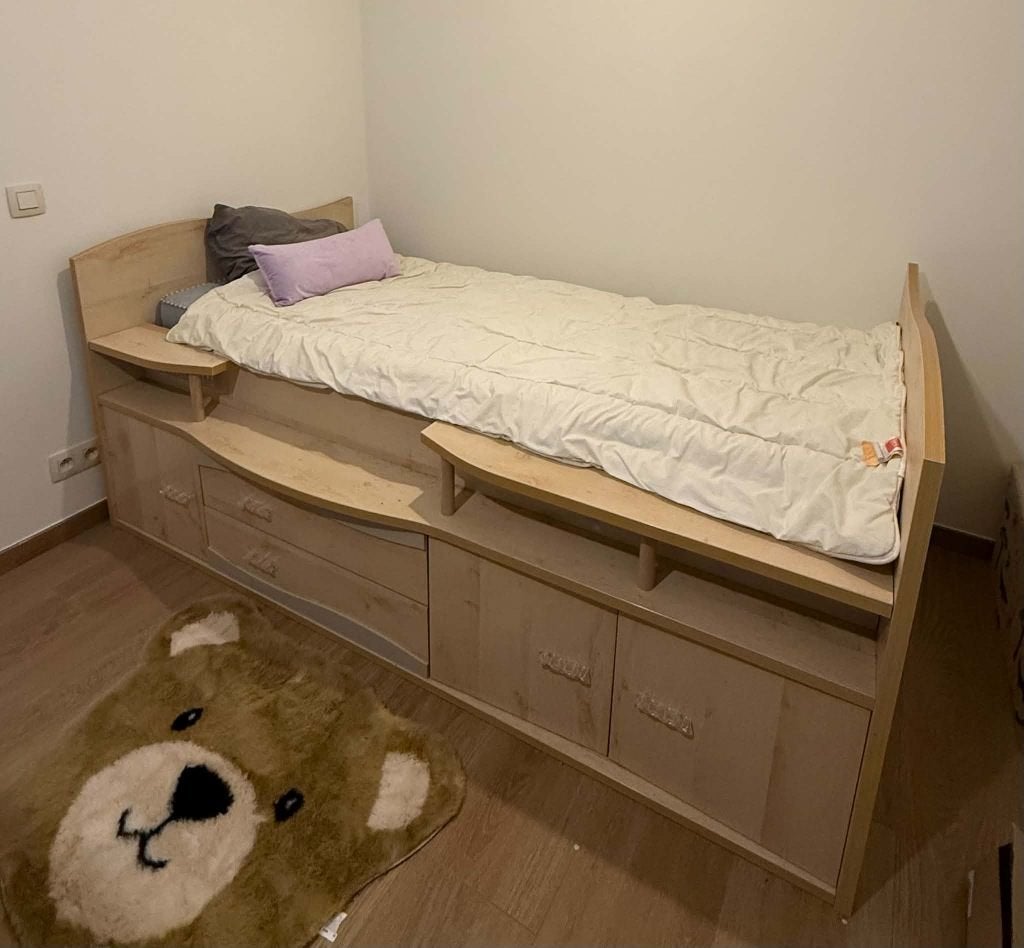 Lit de marque Gautier 1 personne, 90 cm, Beige, Enlèvement, 200 cm