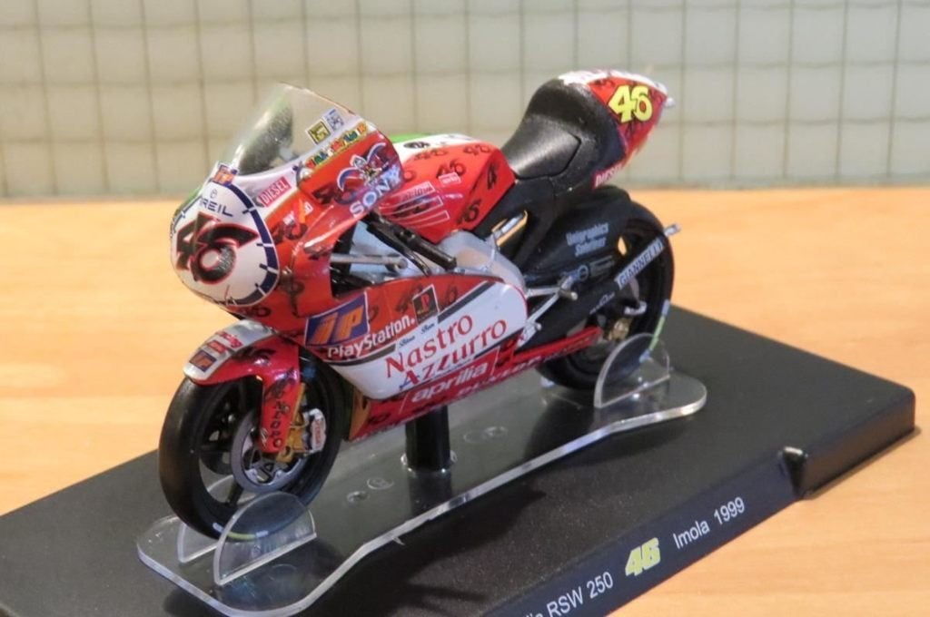Valentino Rossi Aprilia RSW250 Imola 1999 1:18, Ophalen of Verzenden, Nieuw, Motor, Overige merken