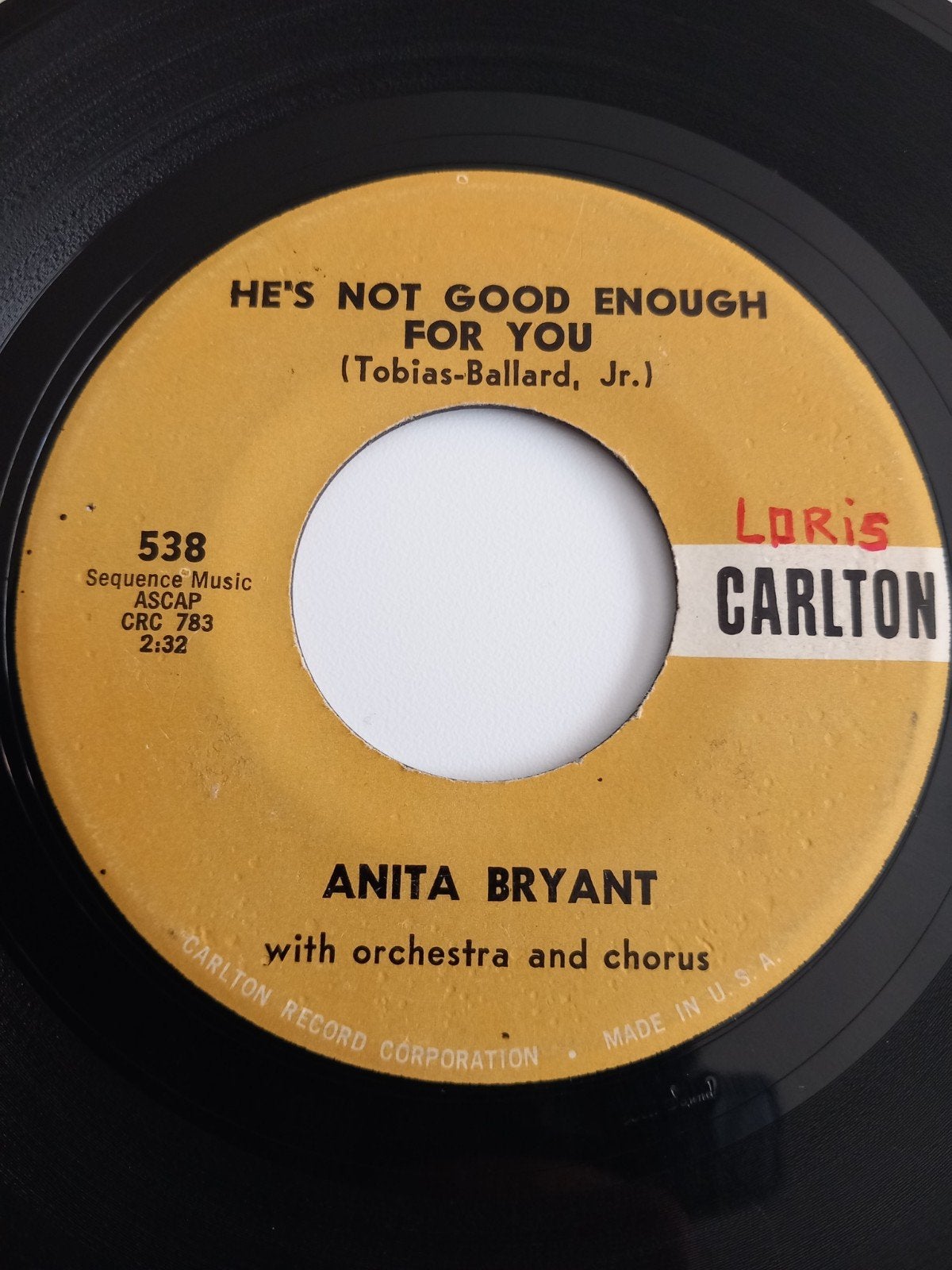 ANITA BRYANT. 60S OLDIES USA 45T