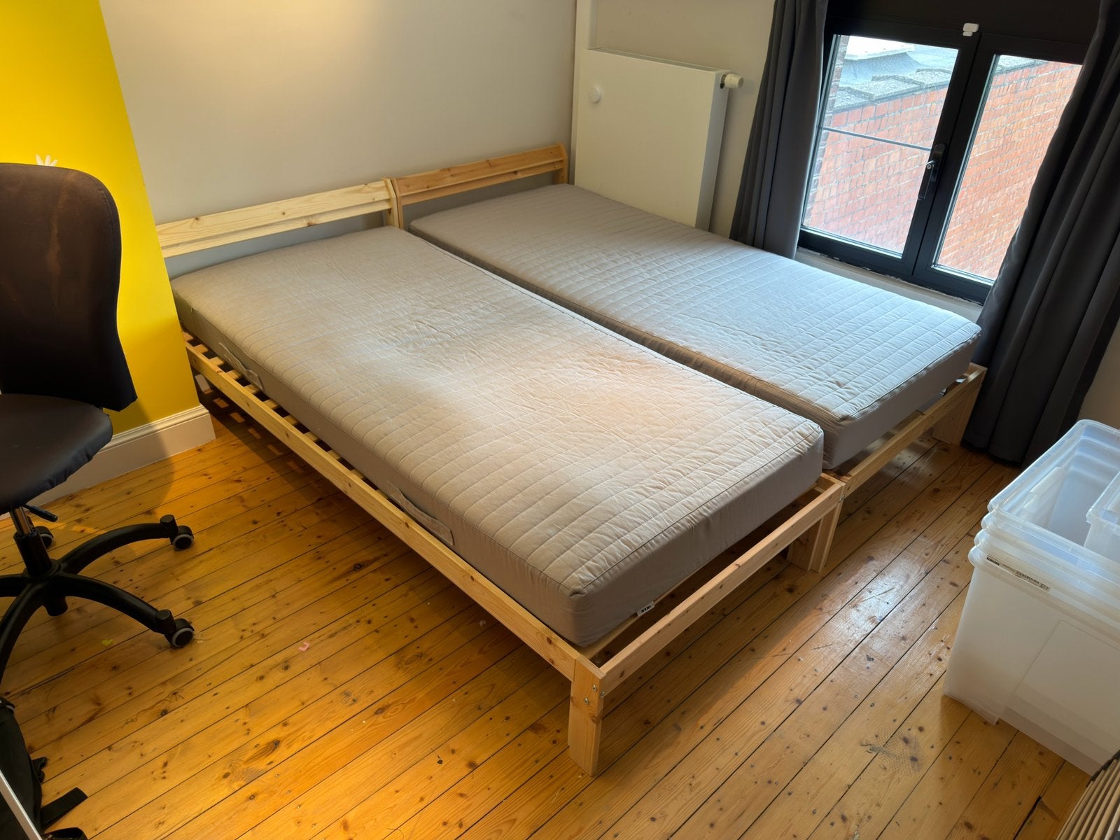 2x 1 persoonsmatrassen, Huis en Inrichting, Slaapkamer | Matrassen en Bedbodems, Ophalen, Gebruikt, 90 cm, Eenpersoons