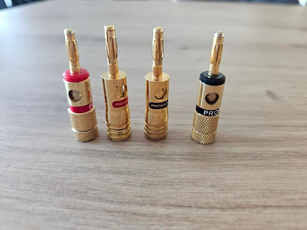 4 Connectiques banane PROFIGOLD, TV, Hi-fi & Vidéo, Câbles audio & Câbles de télévision, Utilisé, Enlèvement ou Envoi