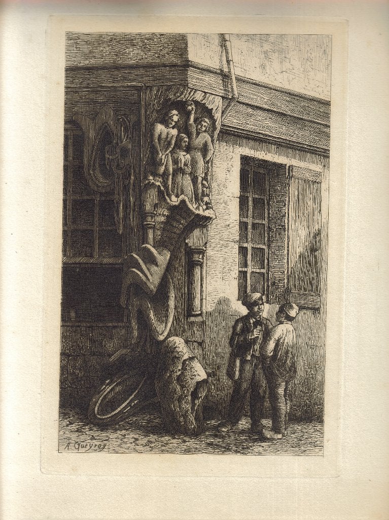 Armand Queyroy ets "Au Coin à Chinon", 1876, Antiquités & Art, Art | Eaux-fortes & Gravures, Eau-forte, 1800 - 1899, Enlèvement