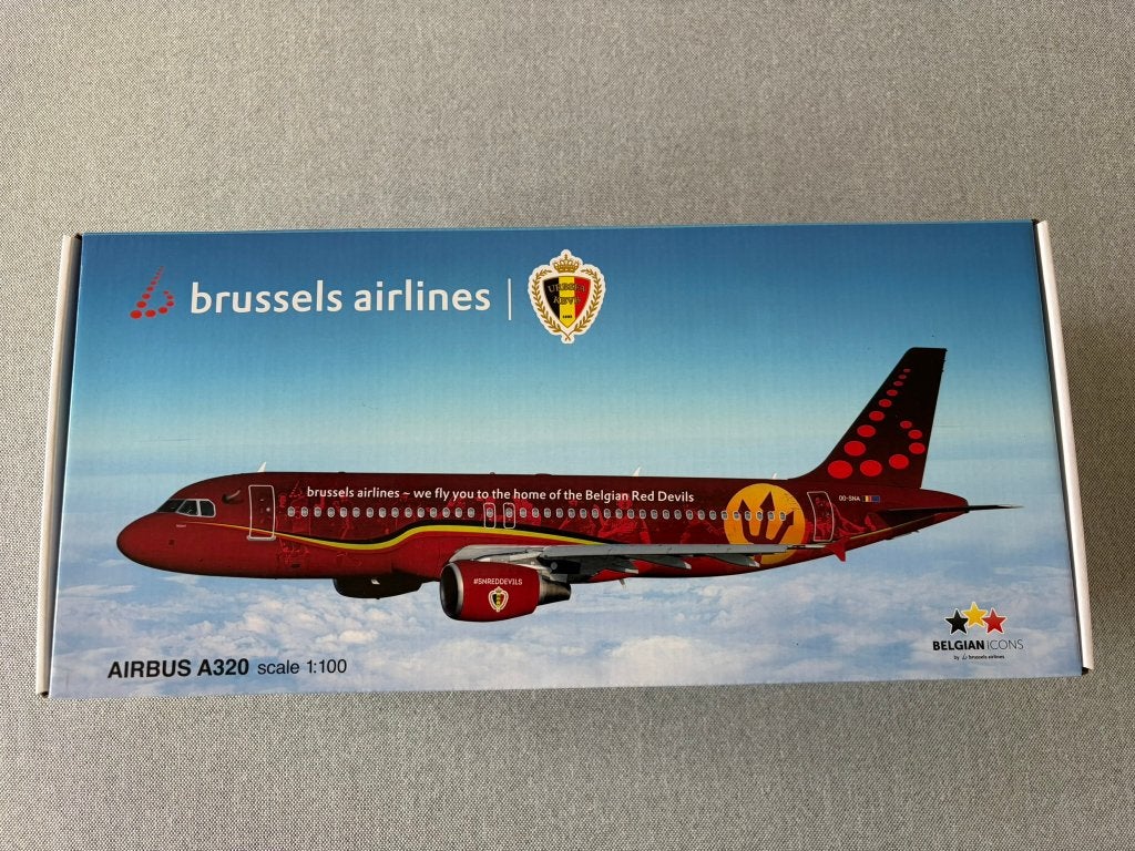 Brussels Airlines Trident Belgian Red Devils Airbus A320, Enlèvement, Utilisé, 1:72 à 1:144, Avion