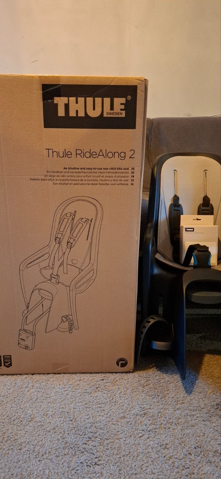nieuwe fietsstoel thule tekoop nooit gebruik, Ophalen, Achterzitje, Thule Ride Along