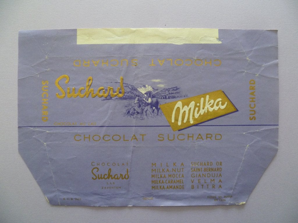 Chocolade Suchard Zaventem chocolat emballage omslagen Milka, Enlèvement ou Envoi, Utilisé