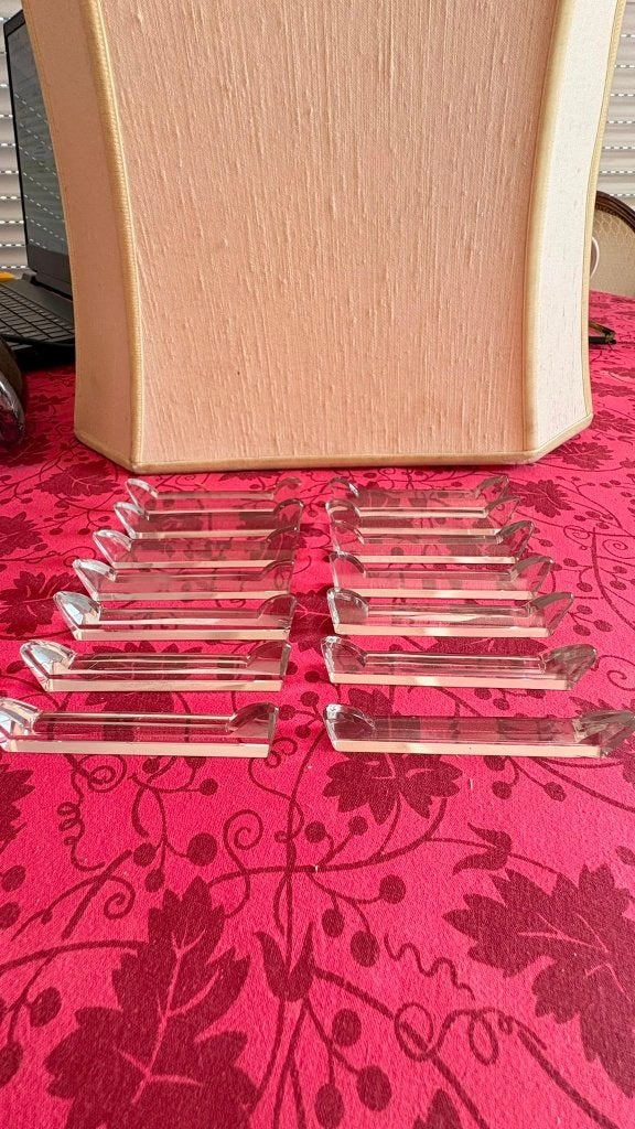 Lot de 12 porte-couverts anciens en cristal, Enlèvement ou Envoi