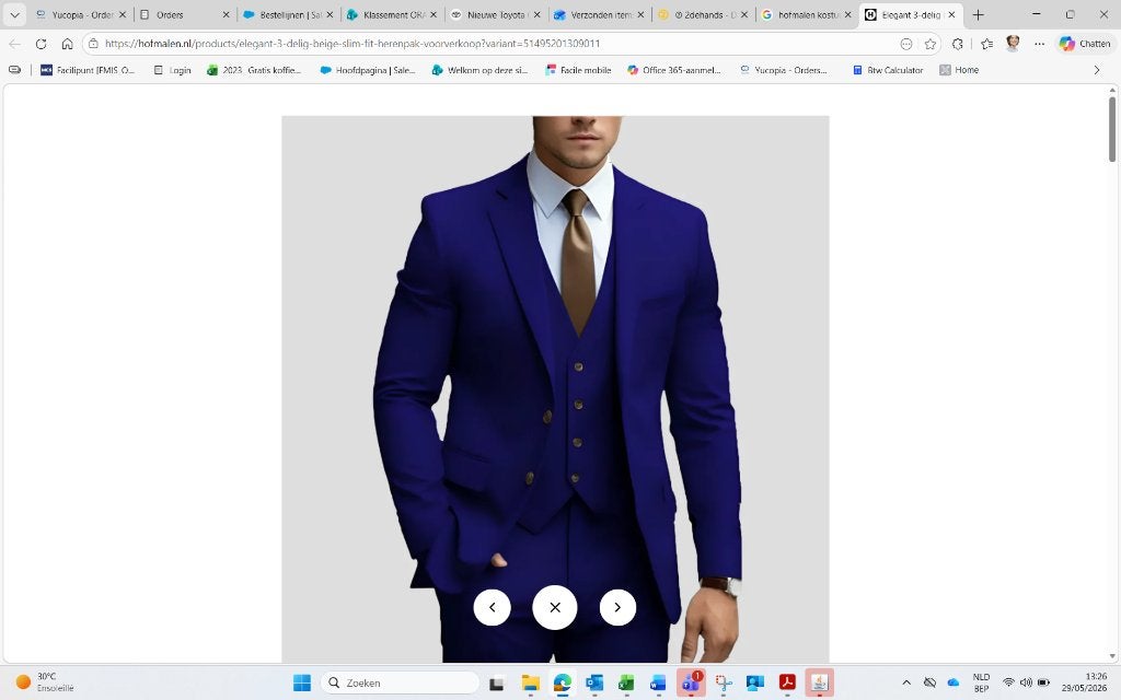 Kostuum, Kleding | Heren, Ophalen, Nieuw, Maat 52/54 (L), Blauw