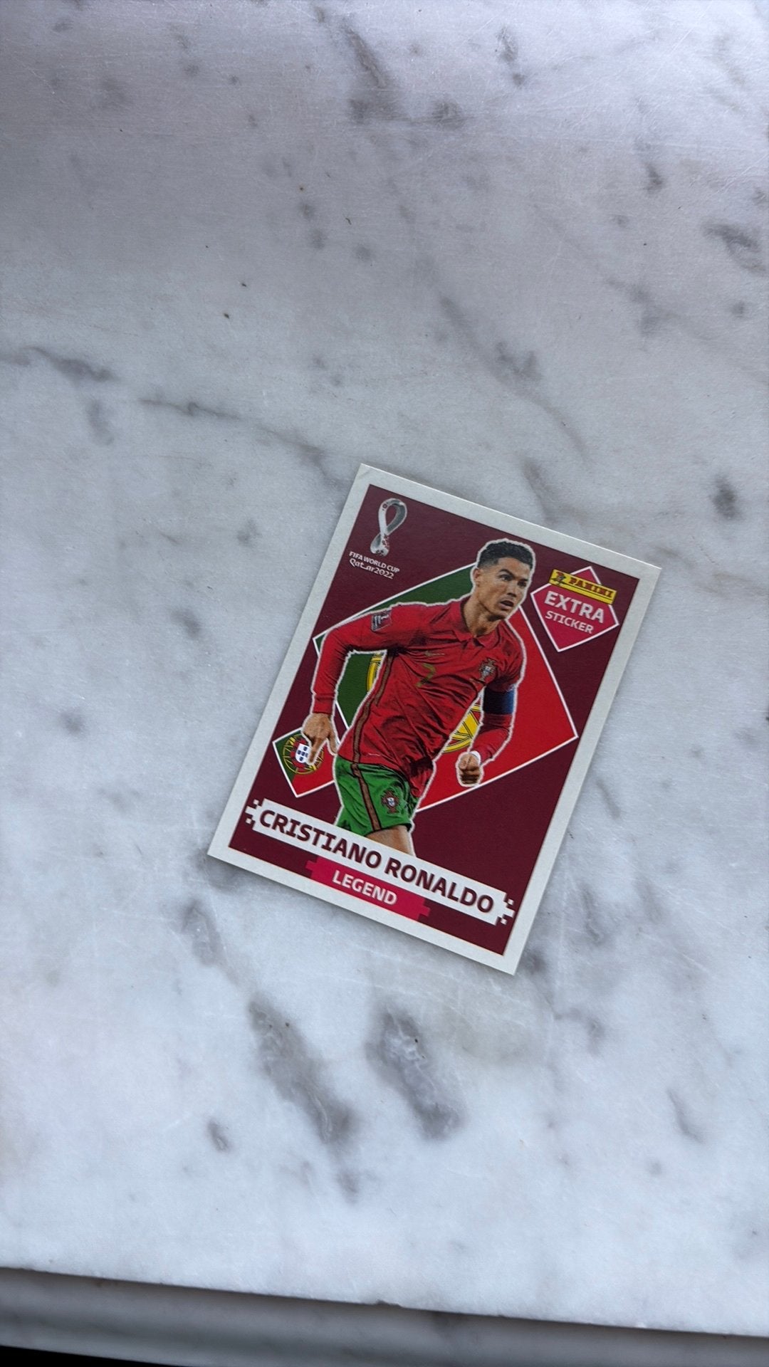 Extra sticker Cristiano Ronaldo LEGEND 2022, Ophalen of Verzenden, Zo goed als nieuw