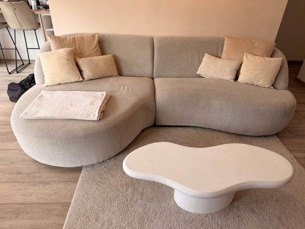 Tubo hoekzetel/chaise longue - Brio stof Naturel, Ophalen, 250 tot 300 cm, Zweeds, Driepersoons