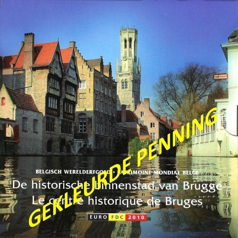 BU-set België 2010 Binnenstad Brugge met gekleurde penning, Verzenden, België